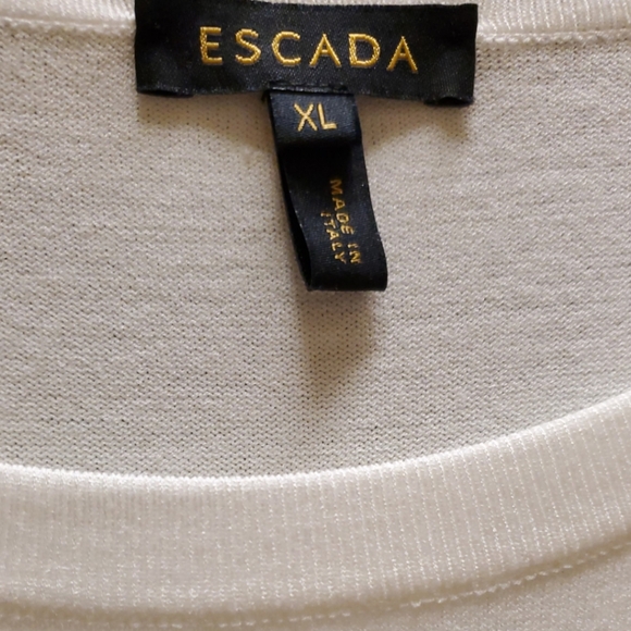 Escada White Shirt / Blouse With Decorative Sleeve Design XL - Picture 10 of 10